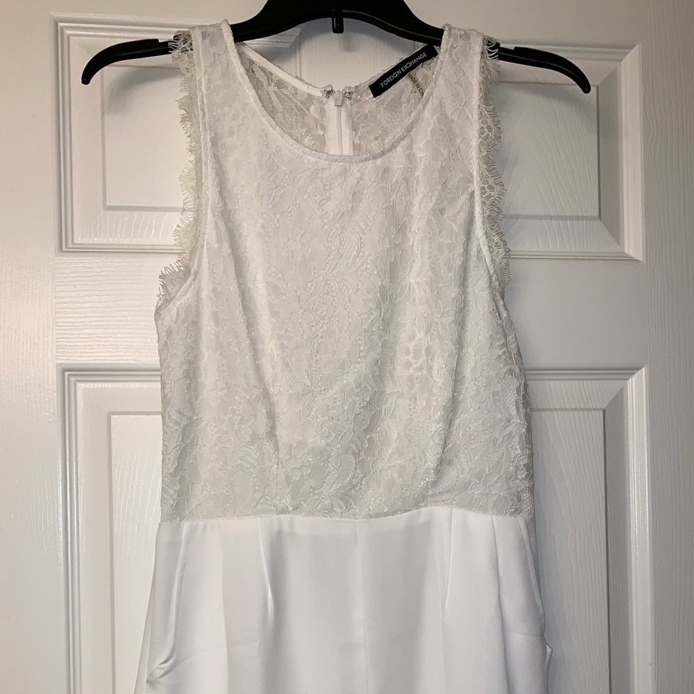 5/$25!!! Cute White Romper with Lace top.
